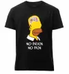 Чоловіча преміум футболка No brain, no pain Simpsons Чорний фото