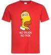 Чоловіча футболка No brain, no pain Simpsons Червоний фото