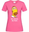 Женская футболка No brain, no pain Simpsons Ярко-розовый фото