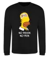 Свитшот No brain, no pain Simpsons Черный фото
