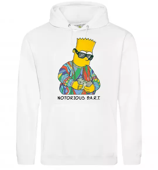 Мужская толстовка (худи) Notorious Bart Белый фото