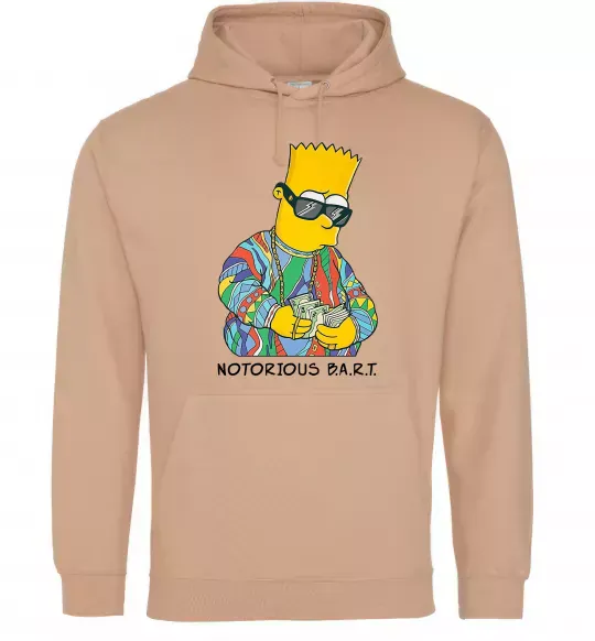 Мужская толстовка (худи) Notorious Bart Песочный фото