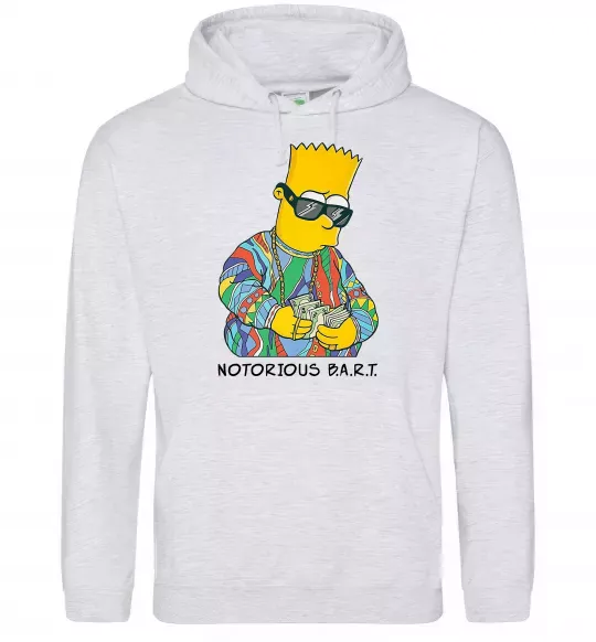 Женская толстовка (худи) Notorious Bart Серый меланж фото