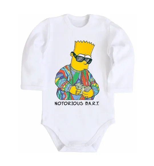 Детский боди Notorious Bart Белый фото