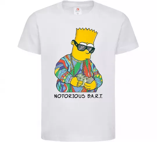 Дитяча футболка Notorious Bart Білий фото