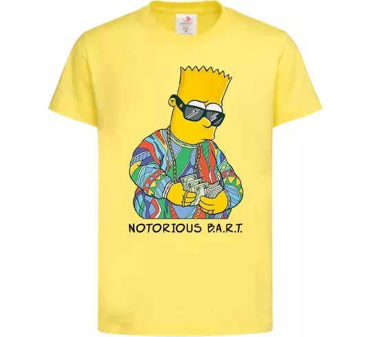 Дитяча футболка Notorious Bart Лимонний фото