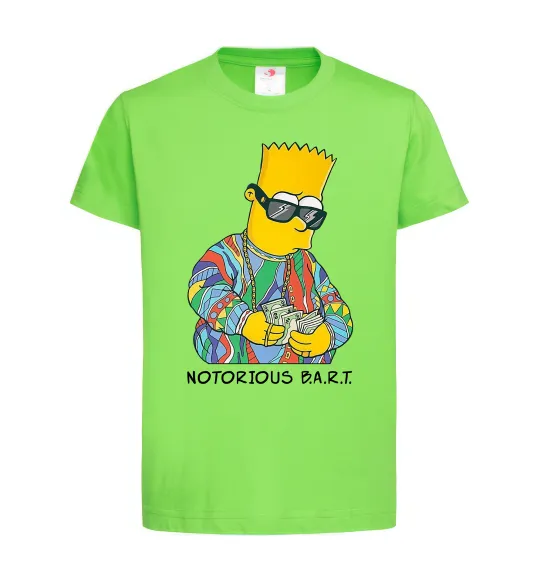 Детская футболка Notorious Bart Лаймовый фото