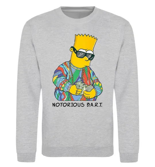 Свитшот Notorious Bart Серый меланж фото