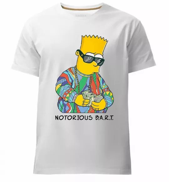 Мужская премиум футболка Notorious Bart Белый фото