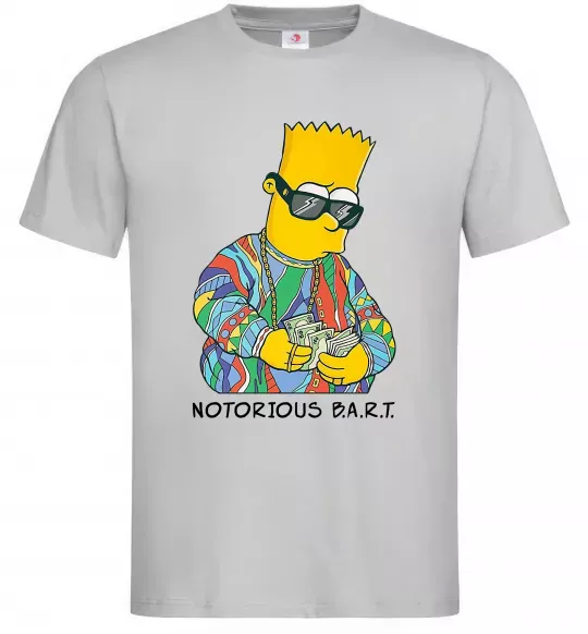 Чоловіча футболка Notorious Bart Сірий фото