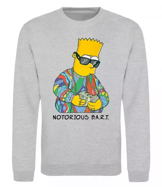 Світшот Notorious Bart Сірий меланж фото