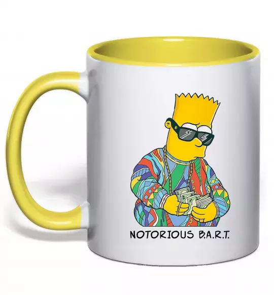 Чашка с цветной ручкой Notorious Bart Солнечно желтый фото