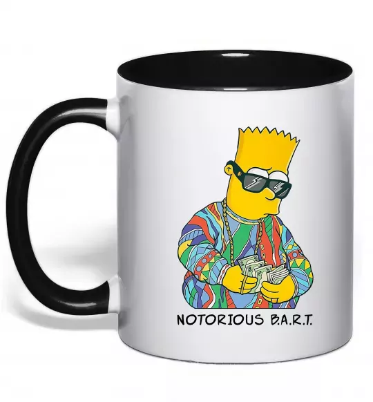 Чашка с цветной ручкой Notorious Bart Черный фото