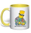 Чашка з кольоровою ручкою Notorious Bart Лимонний фото