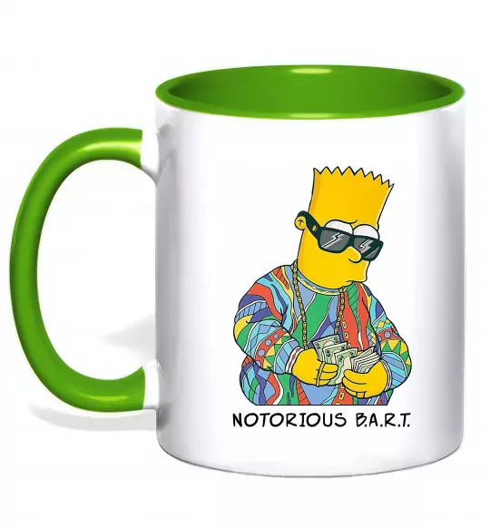 Чашка с цветной ручкой Notorious Bart Зеленый фото