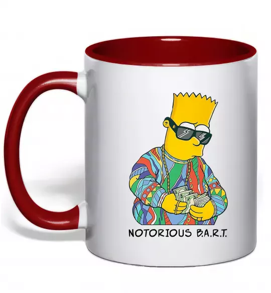 Чашка с цветной ручкой Notorious Bart Красный фото