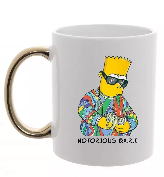 Чашка с цветной ручкой Notorious Bart Золото фото
