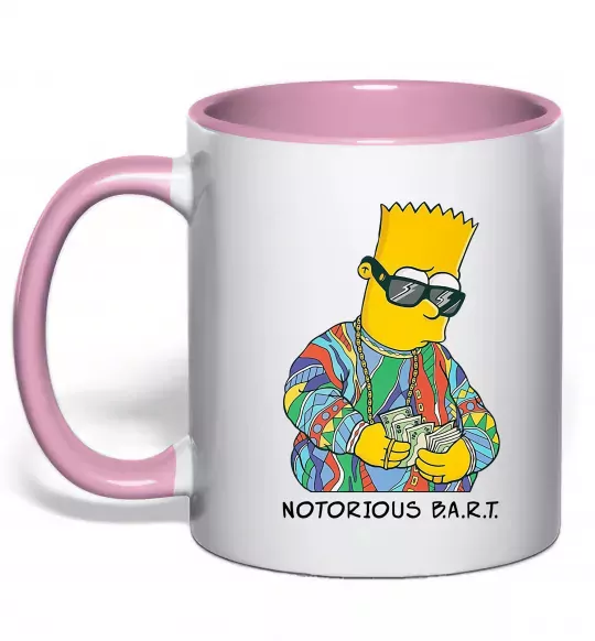 Чашка с цветной ручкой Notorious Bart Нежно розовый фото