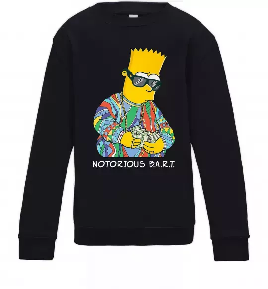 Детский Свитшот Notorious Bart Черный фото