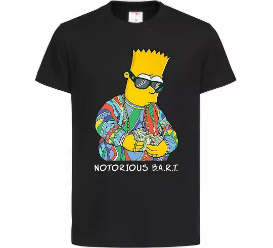Дитяча футболка Notorious Bart Чорний фото