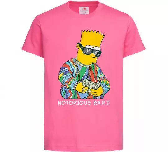 Дитяча футболка Notorious Bart Яскраво-рожевий фото