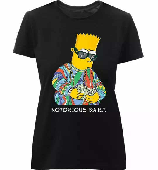 Жіноча преміум футболка Notorious Bart Чорний фото