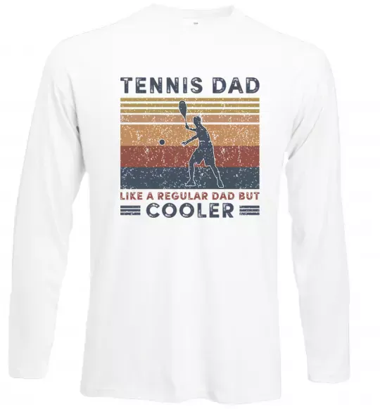 Лонгслів Tennis dad like a regular dad but cooler, колір - білий, розмір - XL Білий фото