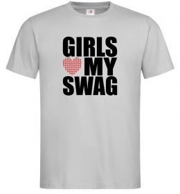 Чоловіча футболка Girls love my swag, колір - сірий, розмір - S