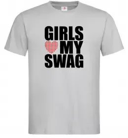 Чоловіча футболка Girls love my swag, колір - сірий, розмір - S Сірий фото