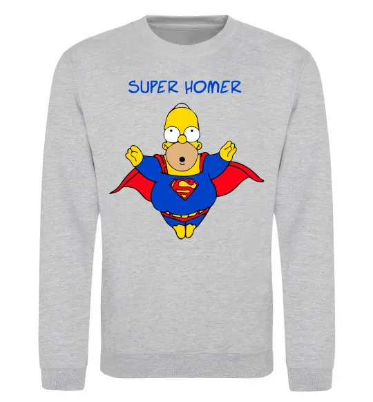 Свитшот Super Homer Серый меланж фото