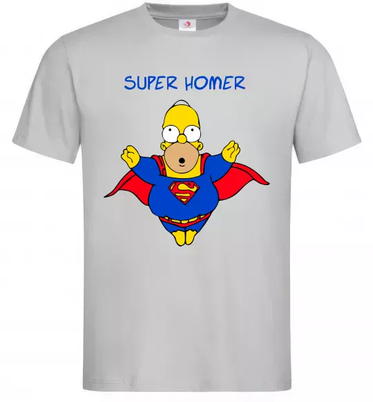 Мужская футболка Super Homer Серый фото