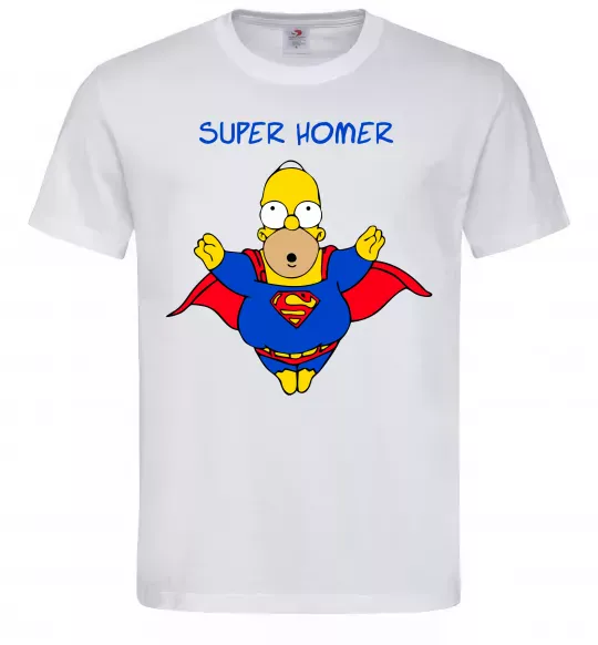 Мужская футболка Super Homer Белый фото