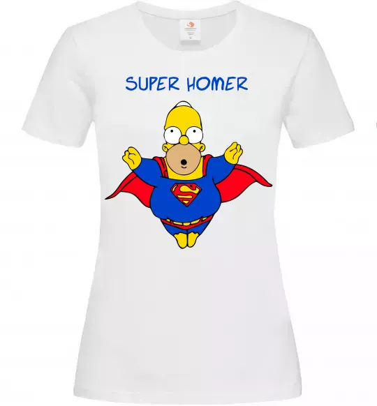 Жіноча футболка Super Homer Білий фото