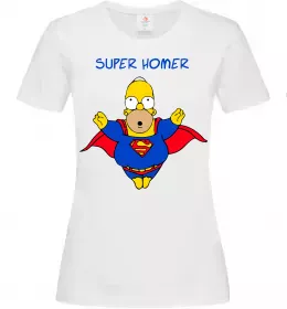 Женская футболка Super Homer Белый фото