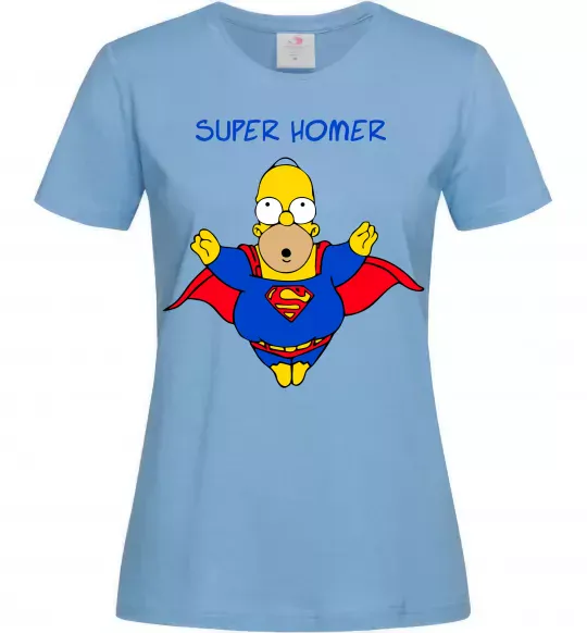 Жіноча футболка Super Homer Блакитний фото