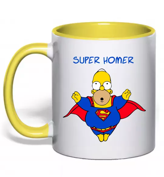 Чашка с цветной ручкой Super Homer Солнечно желтый фото