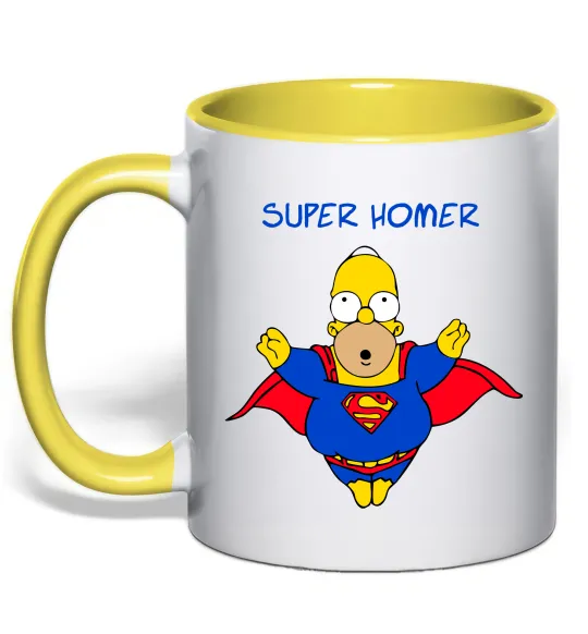Чашка с цветной ручкой Super Homer Лимонный фото