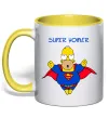 Чашка с цветной ручкой Super Homer Лимонный фото