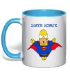 Чашка с цветной ручкой Super Homer Голубой фото