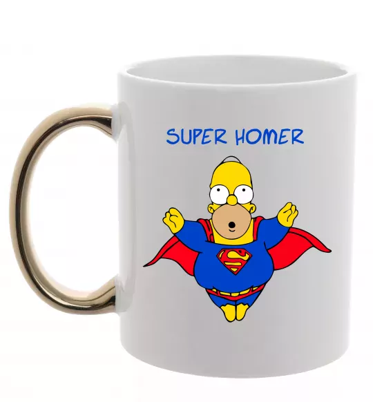 Чашка с цветной ручкой Super Homer Золото фото