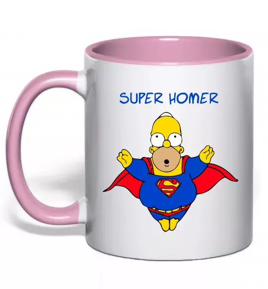 Чашка с цветной ручкой Super Homer Нежно розовый фото