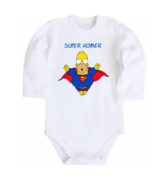 Детский боди Super Homer Белый фото