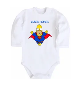 Детский боди Super Homer Белый фото