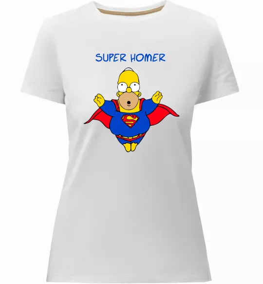 Женская премиум футболка Super Homer Белый фото
