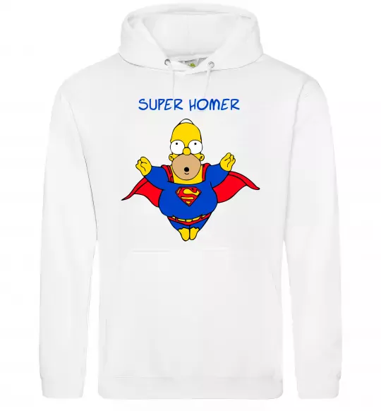 Чоловіча толстовка (худі) Super Homer Білий фото