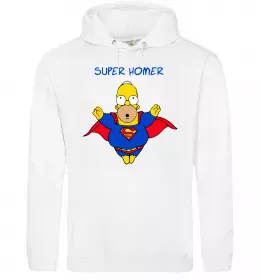 Женская толстовка (худи) Super Homer Белый фото
