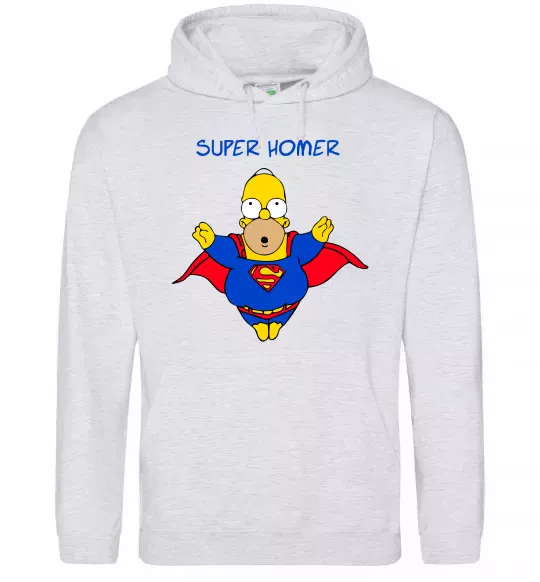 Жіноча толстовка (худі) Super Homer Сірий меланж фото