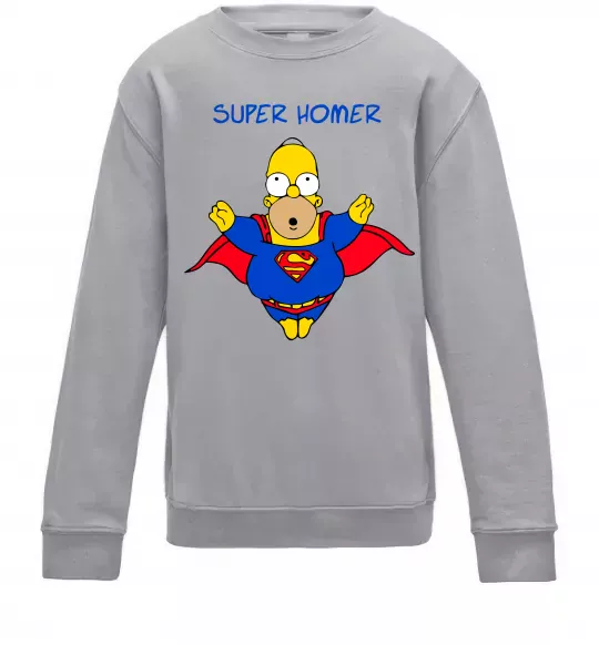 Детский Свитшот Super Homer Серый меланж фото