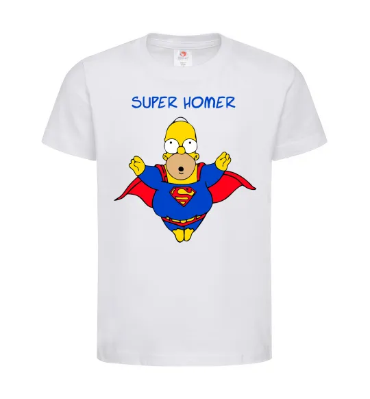 Дитяча футболка Super Homer Білий фото