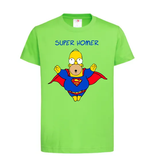 Дитяча футболка Super Homer Лаймовий фото